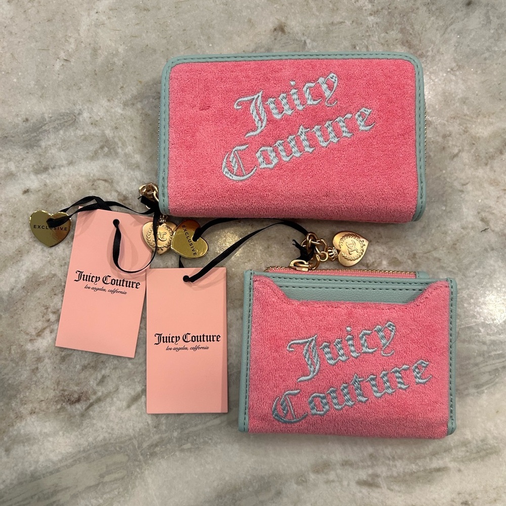 Juicy Couture Pink and Mint Wallet Duo